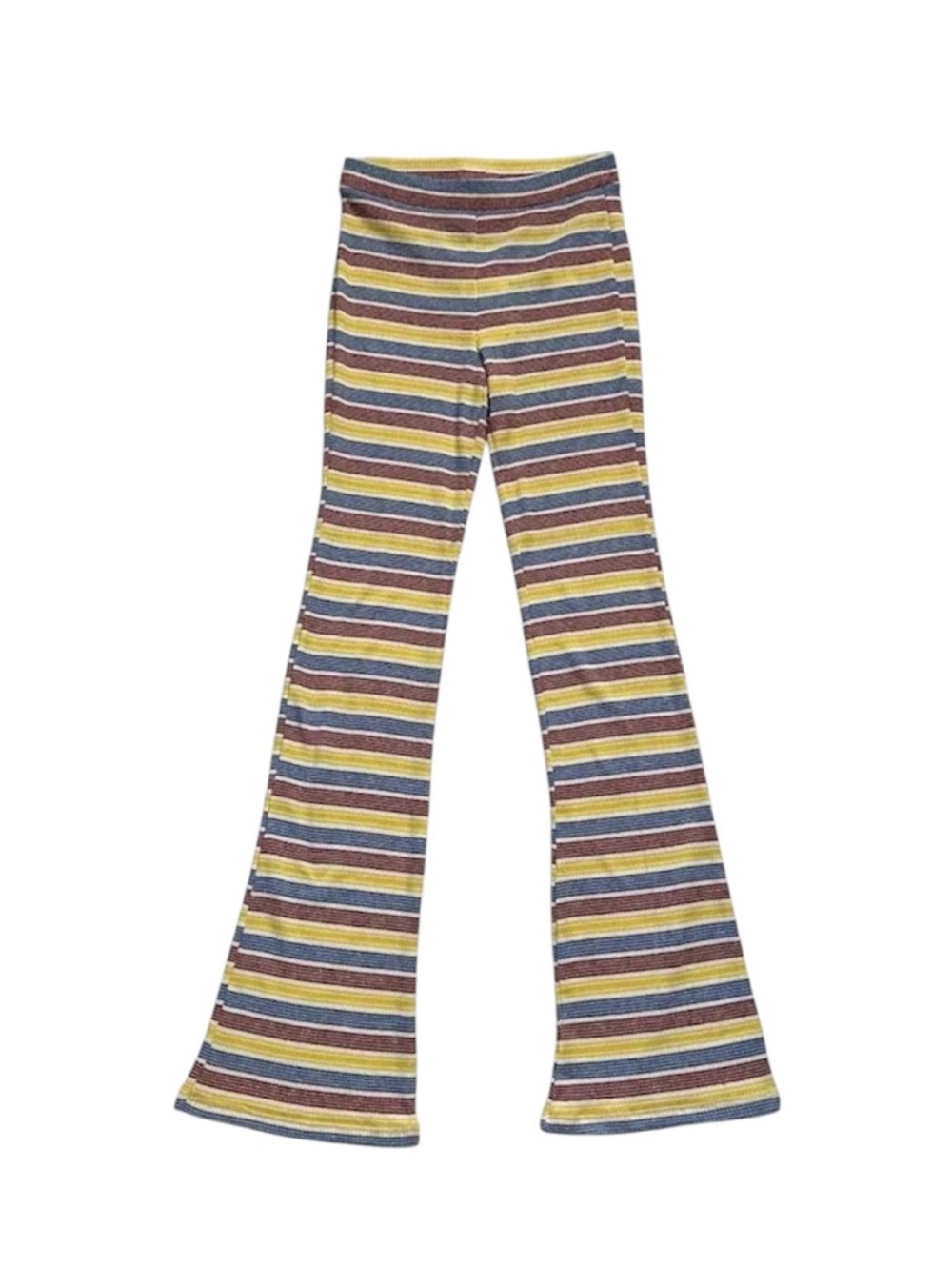 Zara Ribbed Striped Multi-Color Knit‎ Flare Pants Medium